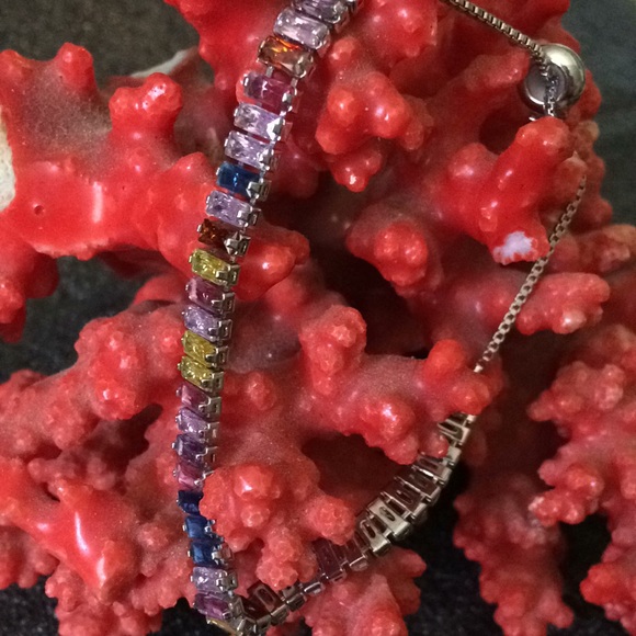 Multi stone sterling bracelet - Picture 1 of 4